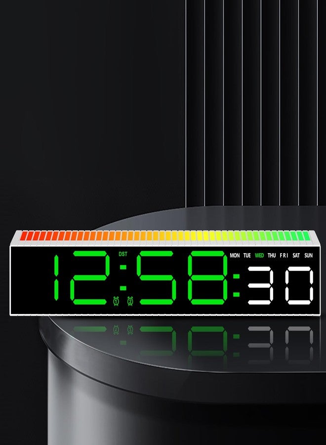 MASHI Digital Alarm Clock, Digital Clock for Bedrooms with 10 Color Changing Night Light，DST, Adjustable Brightness,Dynamic Music Sync for Bedside, Gaming PC & TV Backlight Strips Decoration(Green) - Image 1